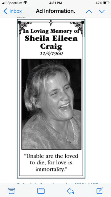 [Replace alt text] A cherished photo of Sheila Craig (IMG 2289).